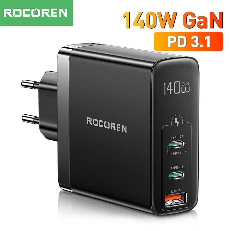 Rocoren-140W GaN USB  C Ÿ PD 3.1, QC   4.0 3.0 USBC ƺ   14 ƮϿ  